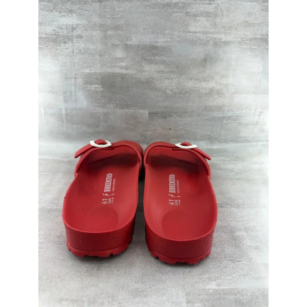 Birkenstock Madrid EVA Red Slide Sandals Waterproof White Buckle Men 8 Womens 10